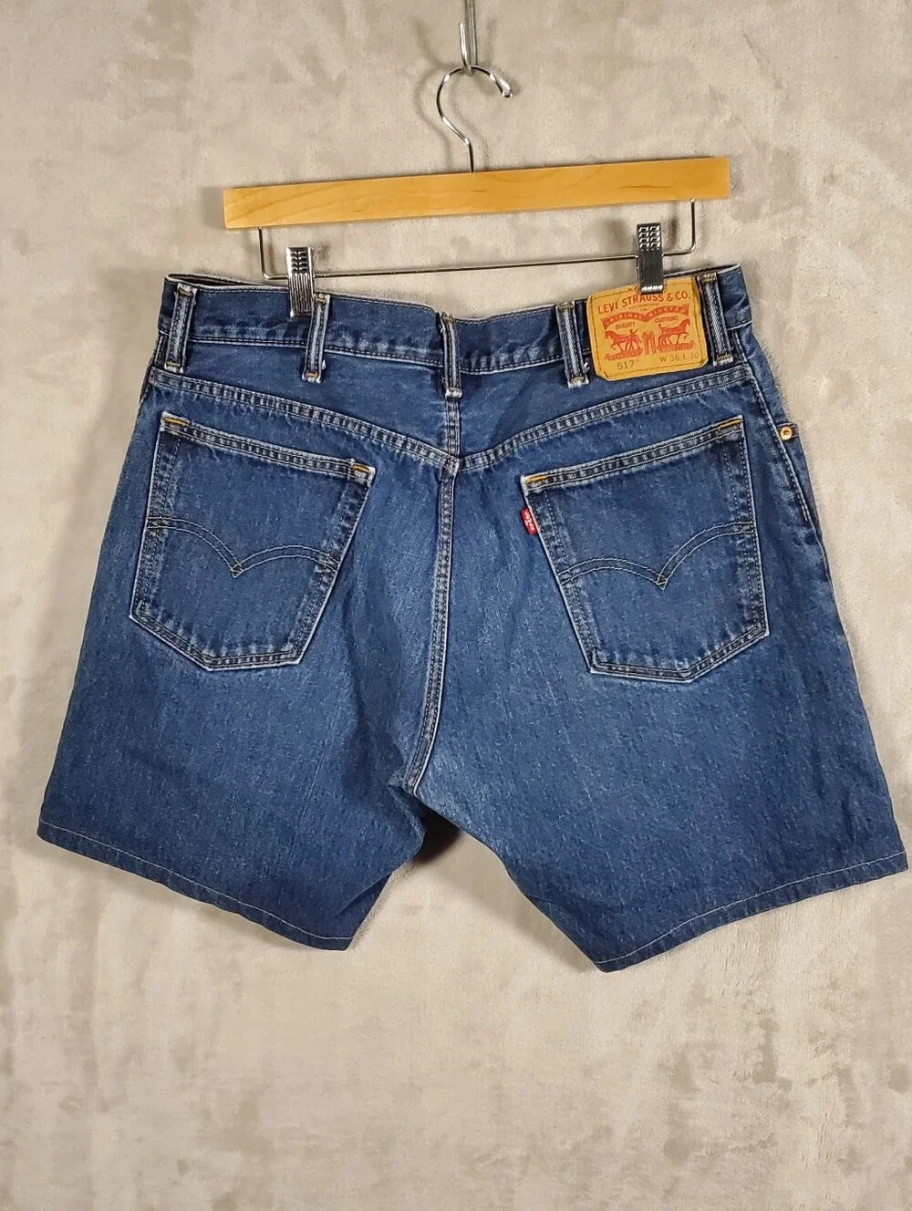 Levi's 517 Men's W36 Dark Wash Denim Jean Shorts Y2K Western Workwear Vintage
